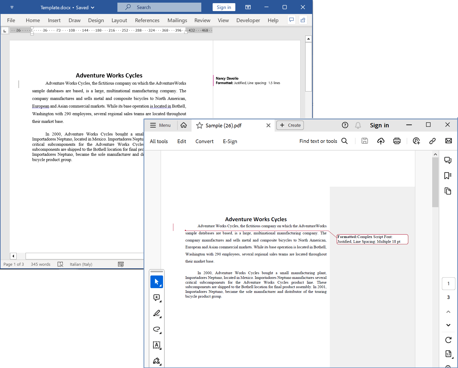 Output of all markup in Word to PDF conversion in C#
