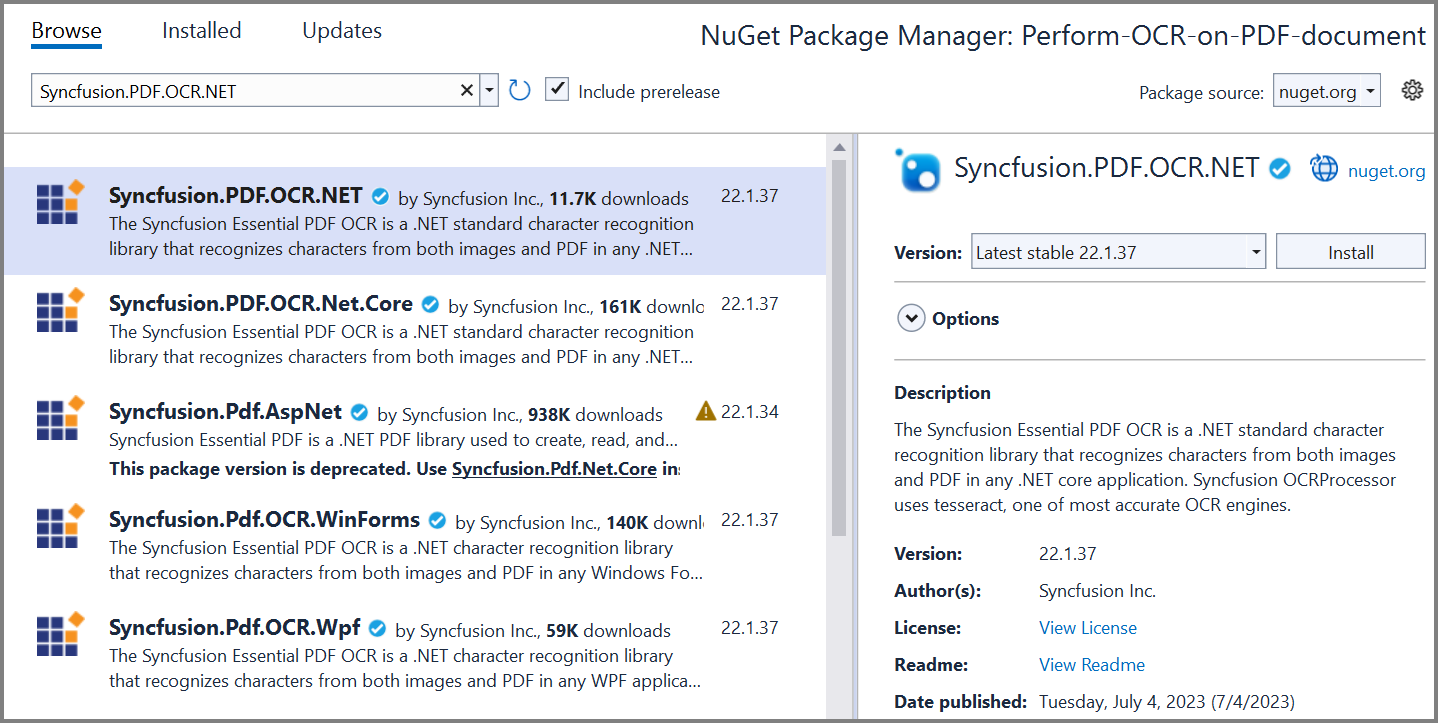 NuGet package reference