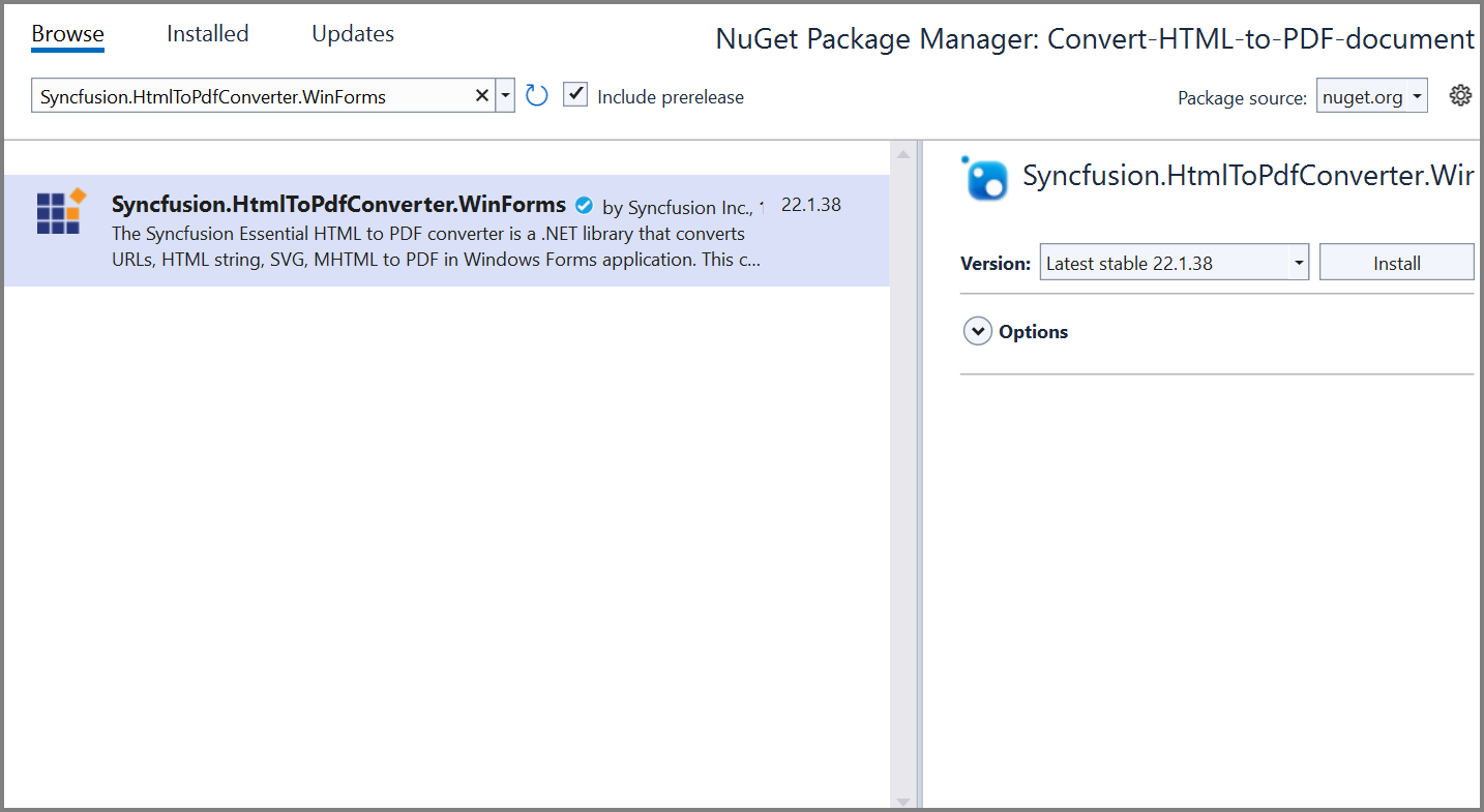NuGet_package installation